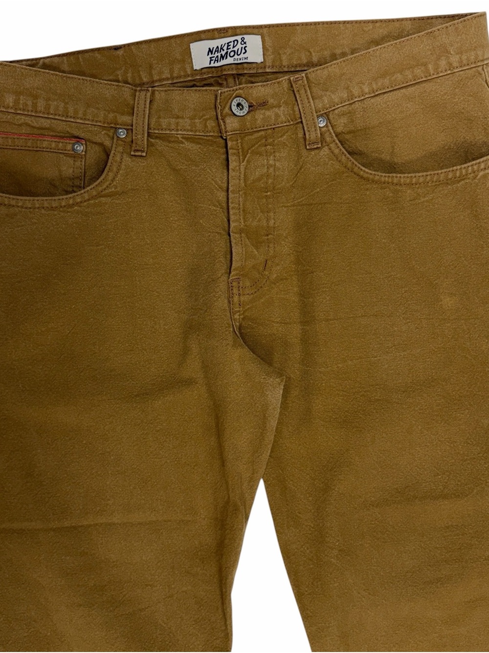 Naked & Famous Jeans Men 36 Brown Weird Guy Selvedge Duck Canvas Japanese Denim